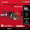 Nível a laser YEVOLT Green Beam, 4 planos, 16 linhas, autonivelante, 360 graus, 3D, que se ajusta ao solo, ferramentas de medição de ladrilhos horizontais e verticais
