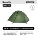 Barraca Naturehike para bicicleta, ultraleve e impermeável, ideal para mochileiros, pesca e viagens ao ar livre, além de barraca dupla para camping e trilhas.