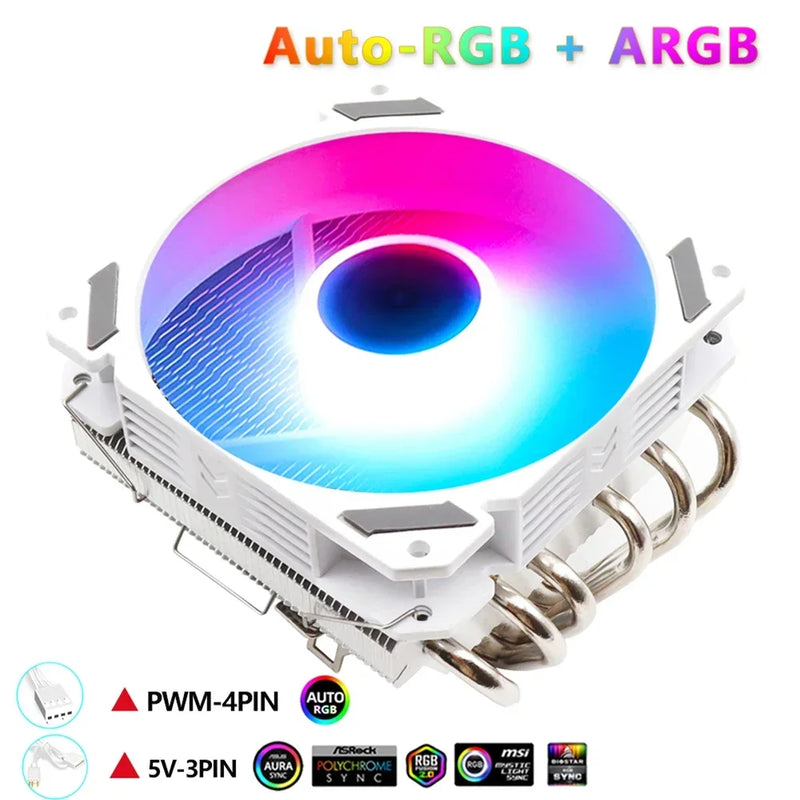 Cooler Fan Radiador Resfriamento Wovibo com 6 Heatpipes 120mm CPU Ultra Slim PWM 4 pinos LGA 115X 1200 1700 2011 X79 X99 AM4 AM5