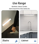 Luz noturna LED com sensor de movimento 20/30/40/60 cm, sem fio, USB, para armário, luz noturna, lâmpada para guarda-roupa, cozinha, armário, quarto