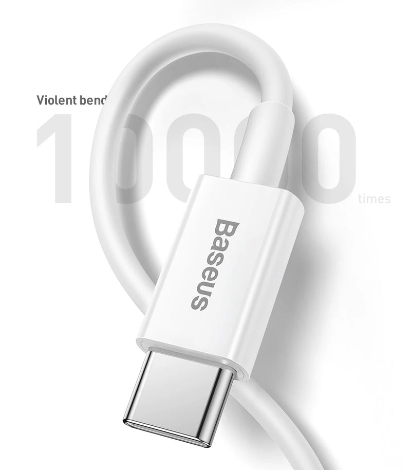 Cabo USB C Baseus Superior Series para Lightning 20 W PD para iPhone 14, 13, 12 Pro Max, cabo de carregamento rápido