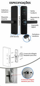 Fechadura eletrônica de porta de impressão digital aplicativo desbloqueio remoto para casa apartamento Tuya wifi