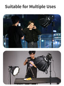 Ulanzi TT43 Tripé portátil ajustável, suporte reversível para luz de preenchimento, caixa macia, luz COB de 40 W com parafuso de 1/4''