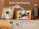 ARZOPA Porta-Retratos Digital com Tela Sensível ao Toque de 10,1" e Wi-Fi | Presente Ideal para a Família | Compartilhe Fotos e Vídeos pelo Aplicativo | D10 Dourado Metálico