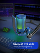 Microfone para jogos USB FIFINE A6V, premiado microfone com design iF, filtro pop/suporte anti-choque, som HD de 192 kHz e RGB para PC/PS4/5/Mac