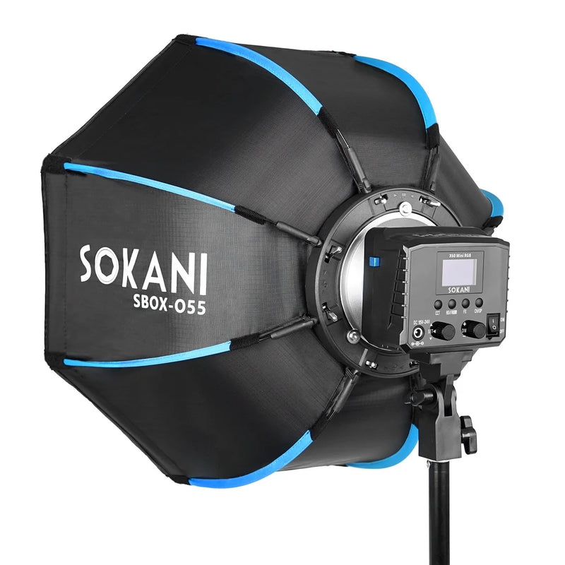 Suporte Bowens para Softbox Octogonal Dobrável de 55 cm para Sokani X100 X60 Mini COLBOR CL60 Aputure 300c 200x-s Light
