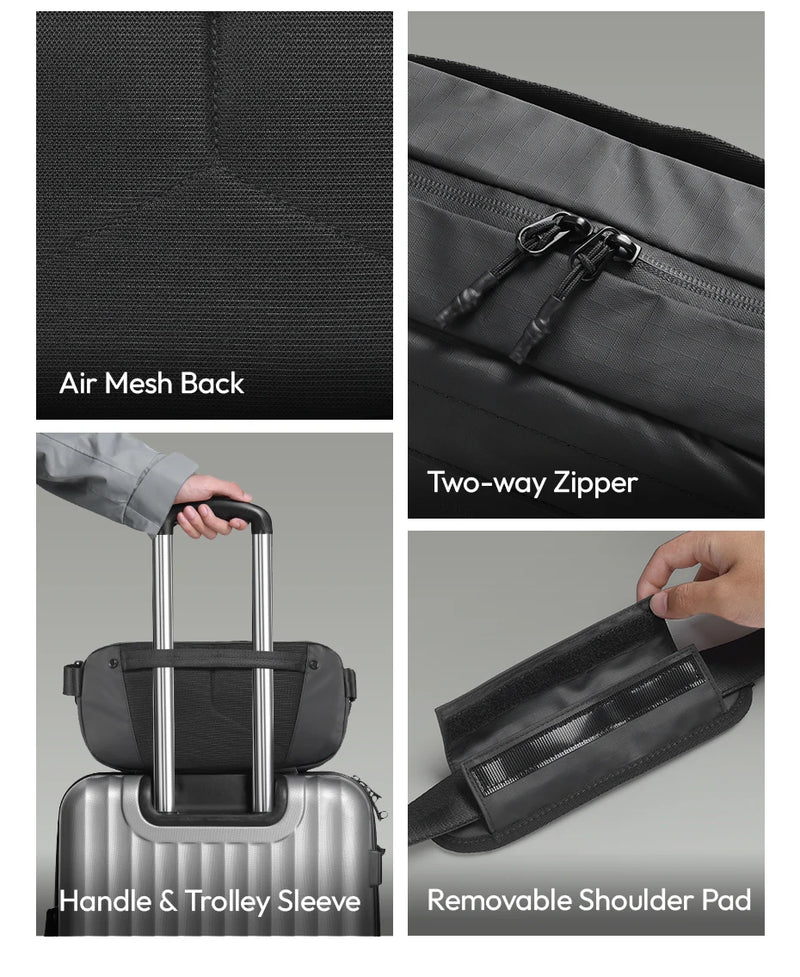 Ulanzi AB02 TAI Bolsa tiracolo para câmera, bolsa casual para viagem, fotografia de rua, bolsa para deslocamento diário, faça você mesmo, personalizável, 9L, grande capacidade