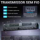Sistema de monitoramento intra-auricular mono de 4 canais com retorno de palco sem fio Phenyx pro PTM-33 e suporte para rack, ideal para igrejas e casamentos.