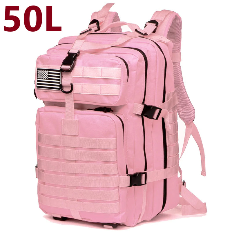 Mochilas impermeáveis de nylon 1000D para atividades ao ar livre, esportivas, táticas, para acampamento, caminhadas, pesca, caça, mochila 25L/50L
