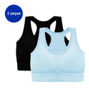 2 Pieces Seamless Sports Bra Breathable Push Up Shockproof Women Cropped Top Sports Bra Sports Underwear