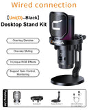 Microfone para jogos USB com fio Comica Uni D Uni A para PC, laptop, telefone, microfone condensador com cancelamento de ruído e iluminação RGB