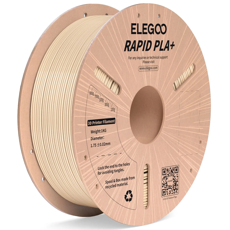 Filamento ELEGOO RAPID PLA+ de 1,75 mm, filamento para impressora 3D, suporta velocidade de impressão de 30-600 mm/s, compatível com a maioria das impressoras 3D FDM
