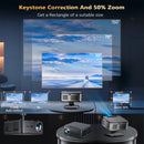 Projetor externo XIWBSY 2025 4K, 40000 lúmens, foco automático, projetor inteligente, vídeo 8K, home theater, Wi-Fi 6, Bluetooth 5.3, projetor portátil.