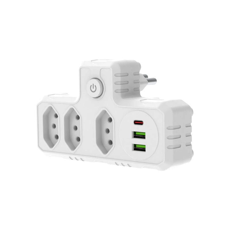 Filtro de Linha extensão com Tomada, universal, USB e Tipo C