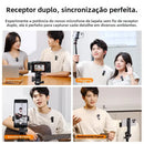 Microfone de lapela sem fio Ulanzi A100 profissional com 20 m de comprimento e gravação de áudio e vídeo para iPhone 16/15 e câmera de celular Android