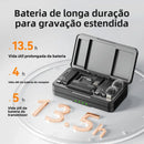 Microfone de lapela sem fio Ulanzi A100 profissional com 20 m de comprimento e gravação de áudio e vídeo para iPhone 16/15 e câmera de celular Android