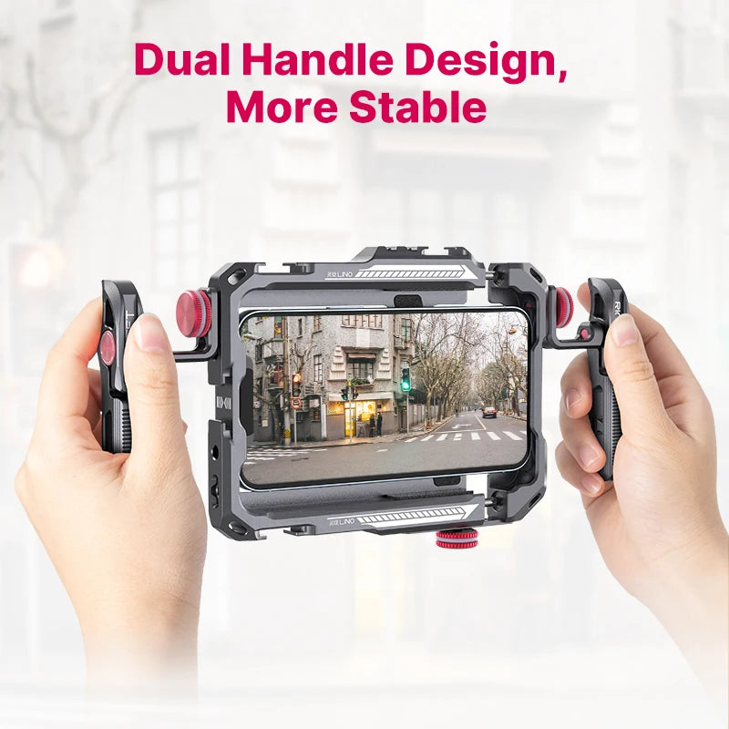 Suporte para celular Ulanzi Lino para vídeo e vlog, com alça para iPhone X de 5,4'' a 6,7'', 11, 12, 13, 14 Pro Max, Android, fotografia