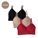 Lingerie feminina de 3 peças, sutiãs curtos, sutiãs sensuais, tops femininos, frete grátis, sutia poliéster 90%