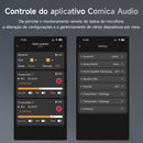 Microfone Shotgun COMICA VM40 com Modos Sem Fio, 48kHz/32 bits, Supercardióide, para Câmera, Celular e PC, Ideal para Cineastas