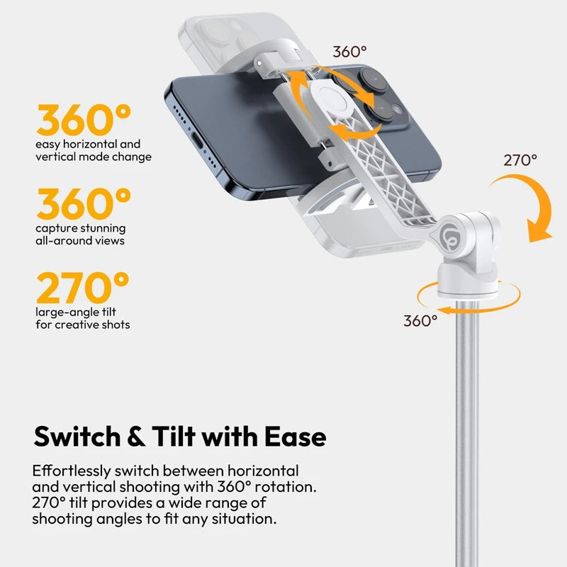 Tripé para celular Ulanzi TT88 de 1,44 m com braçadeira magnética e extensão remota sem fio para transmissão ao vivo e vlog
