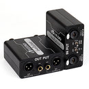 Isolador de áudio VEDO GX200, mixer de dois canais com entrada XLR de 6,5 mm, filtro de terra comum para microfone e redução de ruído.