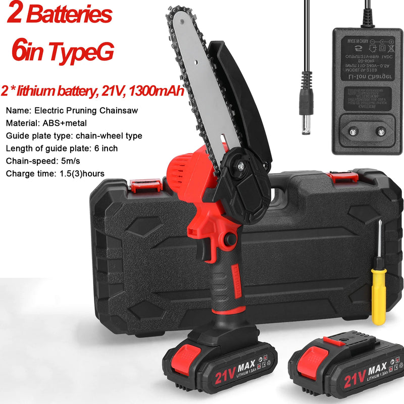 Motosserra KKMOON 21V 4/6/8 polegadas Serra elétrica de corrente sem fio Serra de poda portátil Serra elétrica portátil para marcenaria Ferramenta de corte