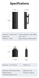 Microfone de lapela sem fio Ulanzi VM-10, mini microfone portátil para gravação de áudio e vídeo para iPhone, Android, transmissão ao vivo e jogos