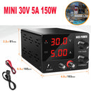 Fonte de alimentação de bancada regulada por CC USB KUAIQU, regulador de tensão ajustável de laboratório de 30 V, 10 A, 5 A, estabilizador de 60 V e 5 A, fonte de alimentação com interruptor