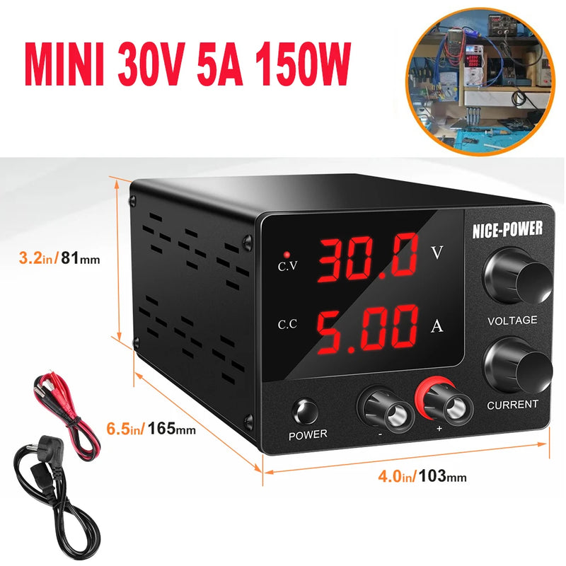 Fonte de alimentação de bancada regulada por CC USB KUAIQU, regulador de tensão ajustável de laboratório de 30 V, 10 A, 5 A, estabilizador de 60 V e 5 A, fonte de alimentação com interruptor