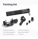 Suporte baixo para microfone de mesa Ulanzi LS26, ajustável em 360°, braço cruzado super longo de 48 cm com suporte para microfone de 1/4'', 3/8'' e 5/8''