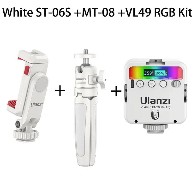Suporte vertical para celular Ulanzi ST-06S para câmera DSLR, monitor, tripé, braçadeira para gravação de vlogs com smartphone