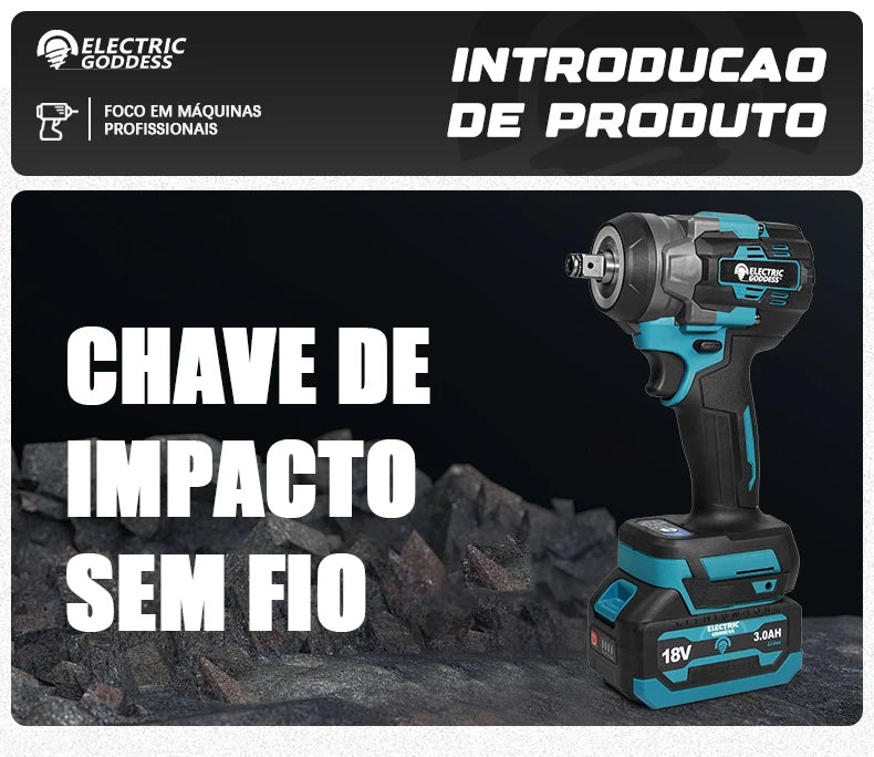 Conjunto de chaves elétricas sem escova EGOD de 1/2'' de alta potência, 500 N.M, para remoção de pneus soltos, ferramentas elétricas para reparo de pneus de carro, para bateria Makita de 18 V