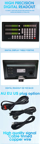 DRO-3V Display de Leitura Digital para Torno Fresador de 3 Eixos AC110V/220V TTL 5V para Régua Óptica, Escala Linear e Encoder