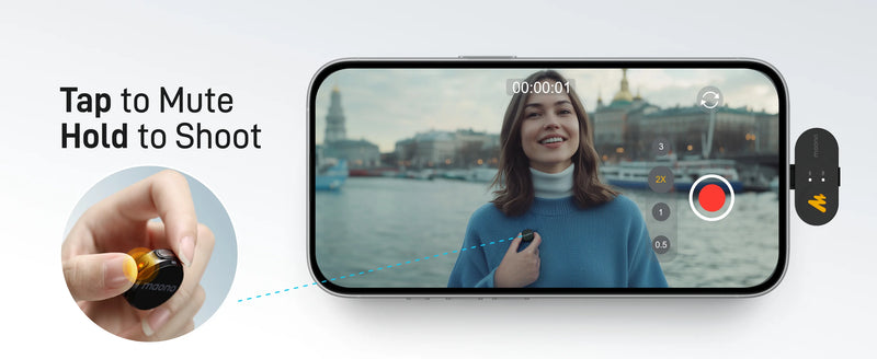 Microfone de lapela sem fio Maono Wave T5 com cancelamento de ruído para gravação de vídeo e streaming, compatível com câmeras de celulares