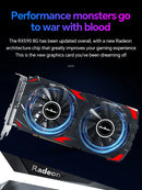 Placa de vídeo JIESHUO Radeon GTX750 e  RX590 8G com memória GDDR5, PCIe 3.0 x16 e DVI/DP.