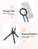 Ulanzi MA30 Tripé para celular com mosquetão, suporte magnético de dupla face para vídeo, luz, vlog, transmissão ao vivo, viagens ao ar livre