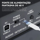 Placa de som profissional TEYUN Q-24 com monitor para guitarra elétrica, ideal para gravações ao vivo, transmissões e estúdios de canto em computadores e PCs.