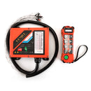 Controle remoto industrial à prova d'água e resistente à poeira para guindaste HENJEL H208 com interruptor de dupla velocidade e controle remoto sem fio de 12 V/24 V CC.