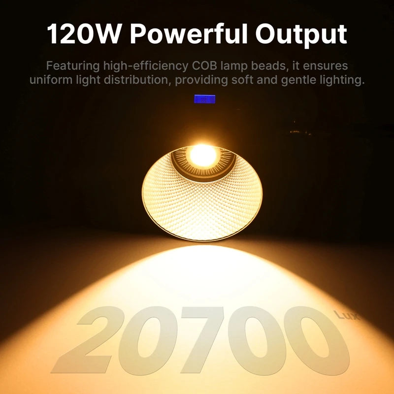 Ulanzi VL-120Bi VL-120C 120W V-Mount COB Luz sem fio Controle por aplicativo 2700K-6500K Luz de vídeo para fotografia de vídeo de esquete