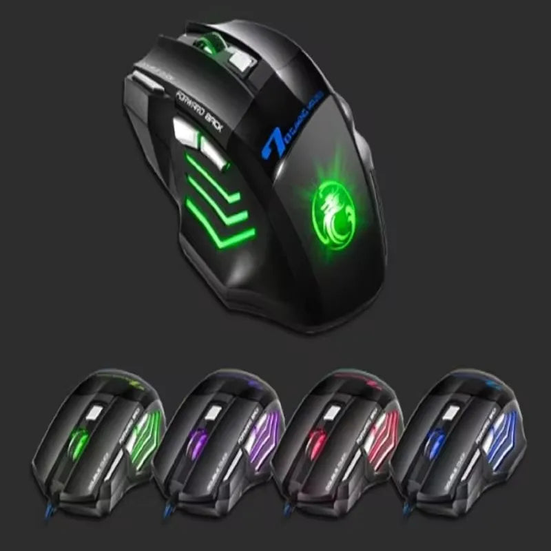 Mouse Gamer com Fio, 7 Botão, Retroiluminado, Ergonômico e 5500 DPI Ajustável - para Computador e Notebook