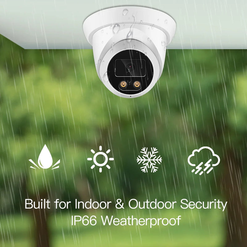 Câmera IP 4K 8MP Áudio Externo POE H.265 ONVIF Grande Angular 2,8mm AI Color Visão Noturna Câmera de Vigilância CCTV Doméstica