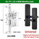 Fechadura elétrica de porta com impressão digital Bluetooth RAYKUBE F7 TT, versão com voz em português/inglês e alça maior