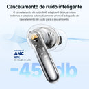 Fones de ouvido sem fio QCY Melobuds N50 ANC Bluetooth 5.4 com cancelamento de ruído ativo, 6 microfones, conexão multiponto para chamadas nítidas