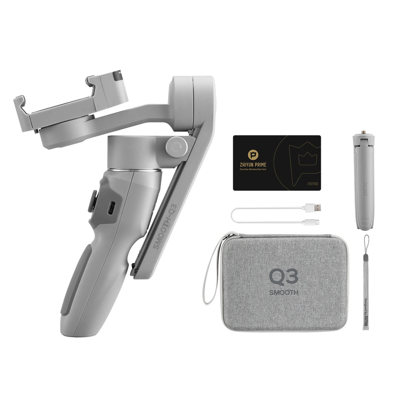 ZHIYUN SMOOTH Q3 Smartphones Gimbal 3-Axis Telefone Flexível Estabilizador Portátil com Luz de Preenchimento para Huawei iPhone Xiaomi Samsung