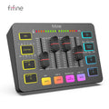 Mixer para jogos USB FIFINE com interface de microfone XLR, alimentação fantasma de 48 V, RGB, placa de som para podcast e streaming AmpliGame SC3