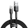 Cabo USB Tipo C BASEUS Cafule para Realme Xiaomi Samsung S21 Cabo de carregamento rápido USB-C Cabo de dados para carregador