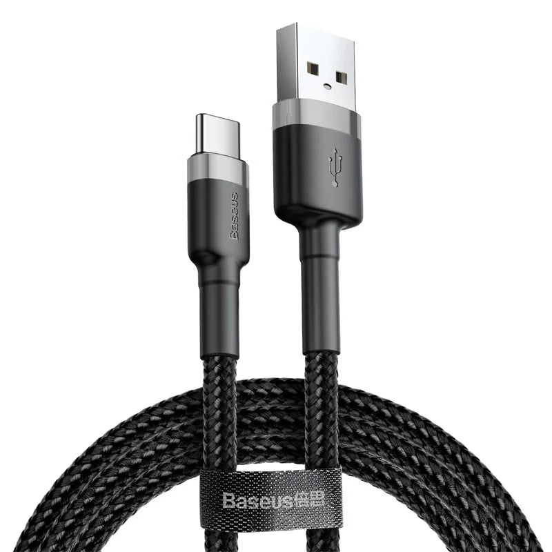 Cabo USB Tipo C BASEUS Cafule para Realme Xiaomi Samsung S21 Cabo de carregamento rápido USB-C Cabo de dados para carregador