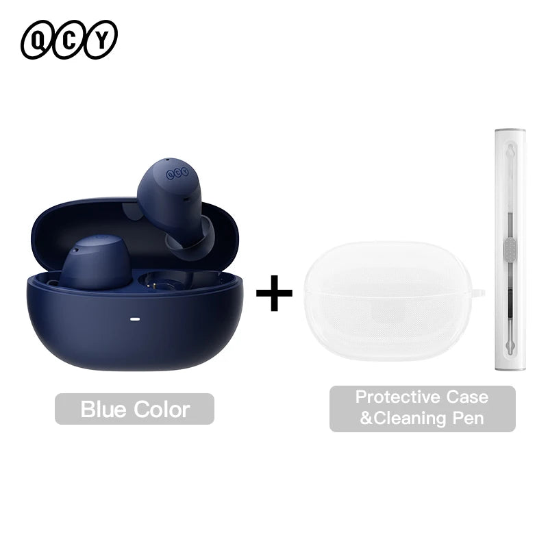 Fones de ouvido sem fio QCY HT07 ANC com cancelamento de ruído de 40 dB TWS, 6 microfones, chamada AI HD, Bluetooth 5.2, reprodução de 32 horas
