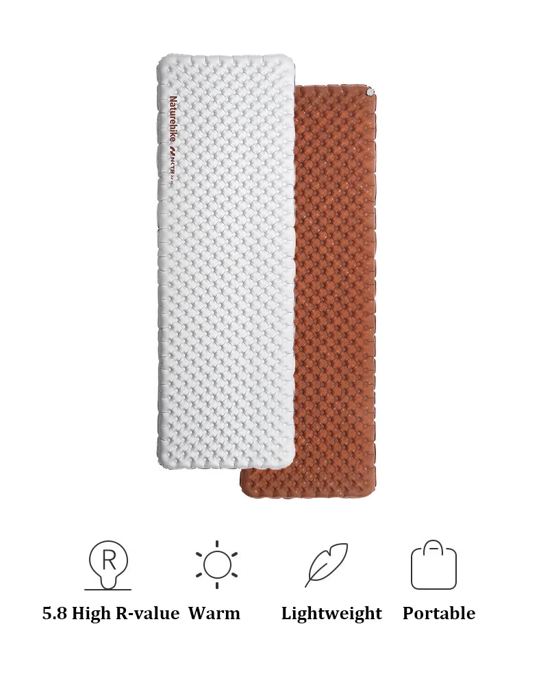 Colchonete Inflável Naturehike 3.2/4.6/5.8/6.5/8.8 R Value Ultraleve Camping Colchonete Inflável para Área Externa Colchonete À Prova de Umidade