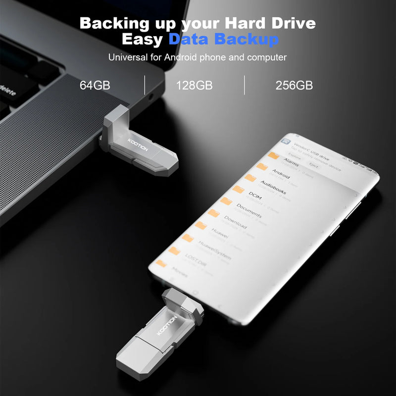 Pen drive USB 3.2 de estado sólido KOOTION U54 450 MB/s de alta velocidade 512 GB 256 GB 128 GB USB tipo C Flash Drive OTG Memory Stick